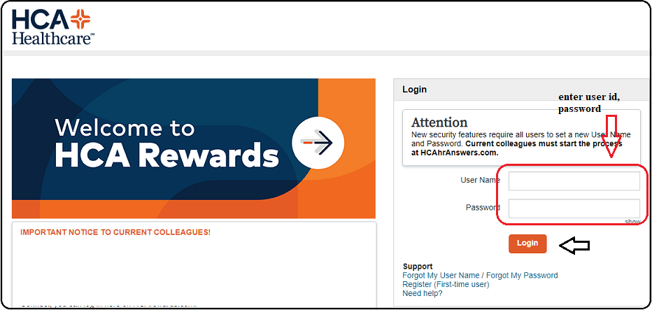 Hcahranswers Login of HCA rewards login