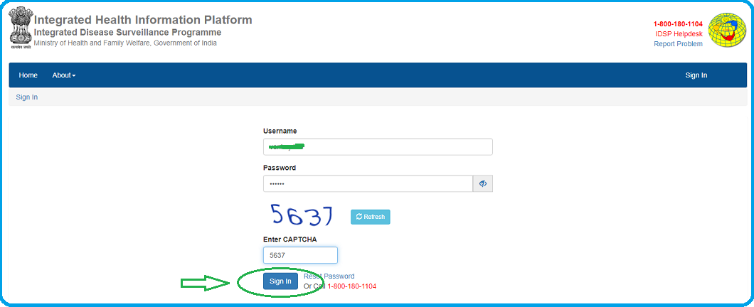 IHIP Portal Login Www Ihip Nhp Gov In IDSP Form Login Data Entry App   Ihip Login Page 