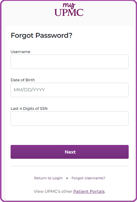 fill info on the Forgot password page