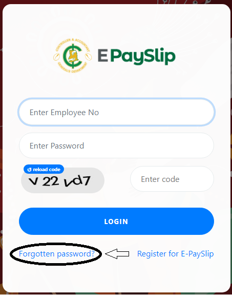CAGD gogPaySlip Login forgot password